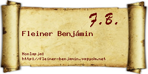 Fleiner Benjámin névjegykártya